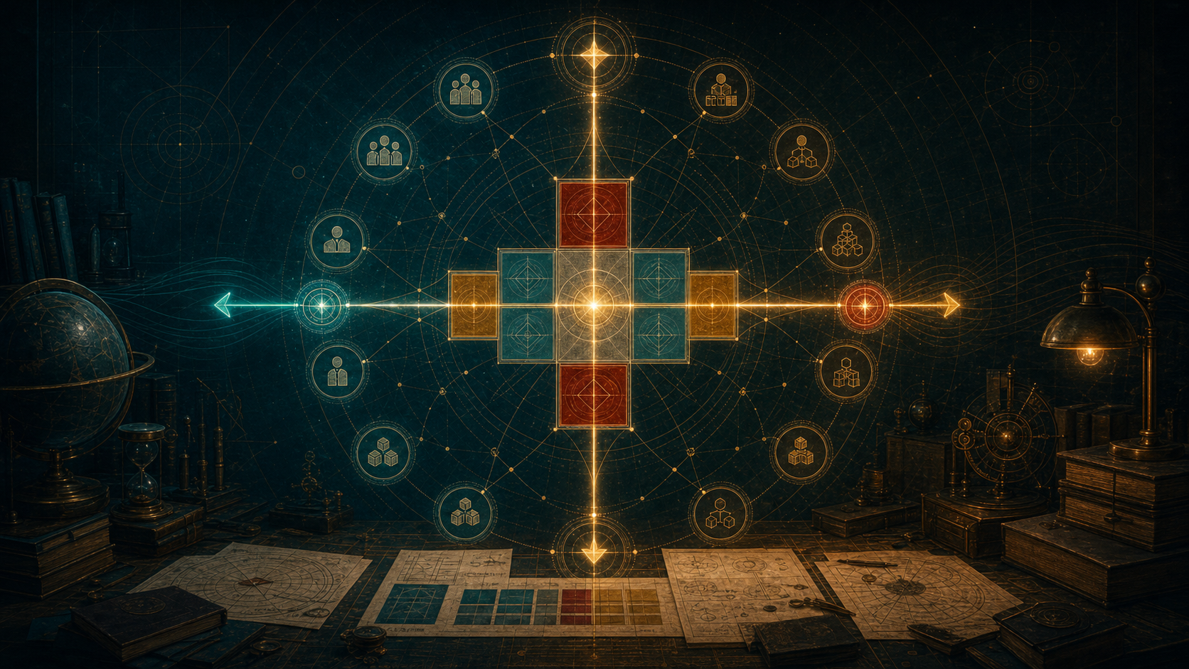 Central cross and radial paths in Model L