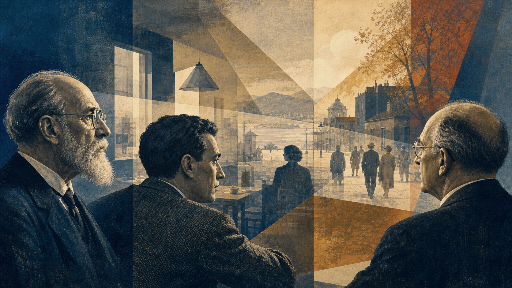 Husserl, Merleau-Ponty, and Schutz looking into a shared world