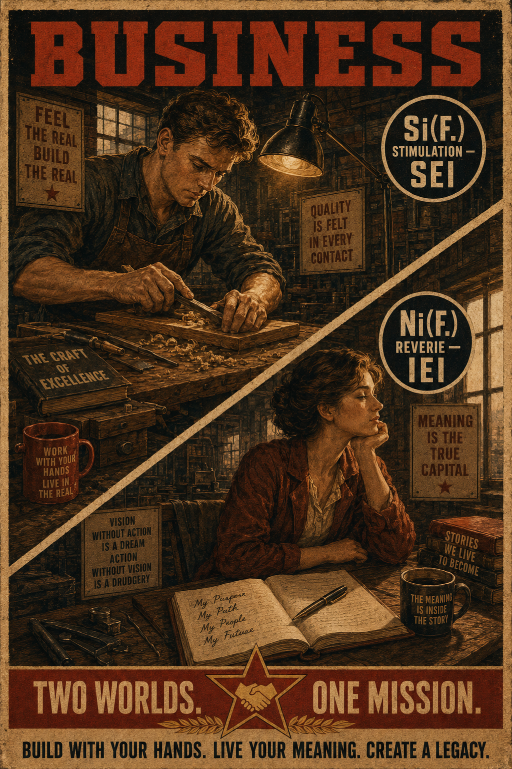 Business relation illustration comparing SEI Si(F.) and IEI Ni(F.)