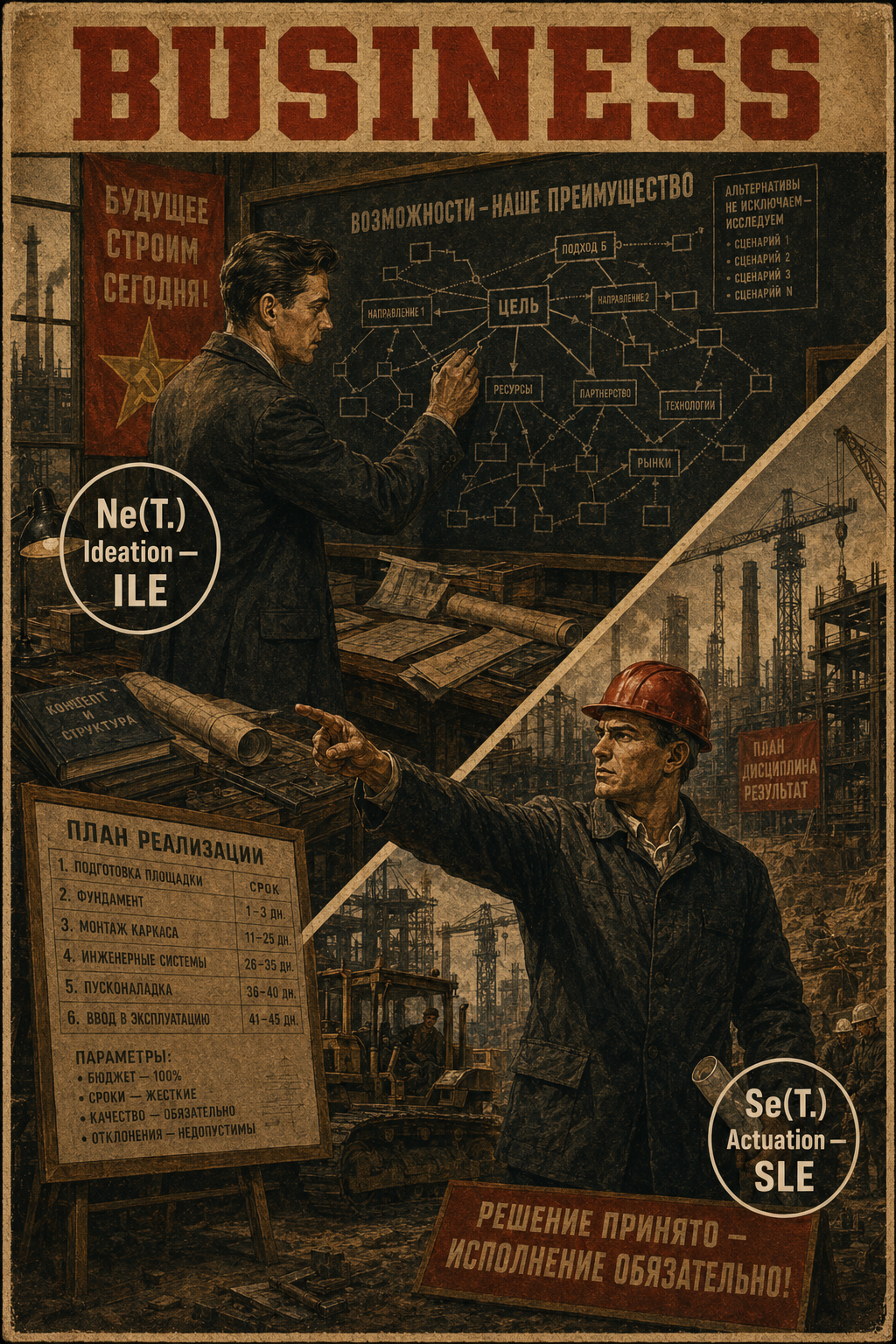 Business relation illustration comparing ILE Ne(T.) and SLE Se(T.)
