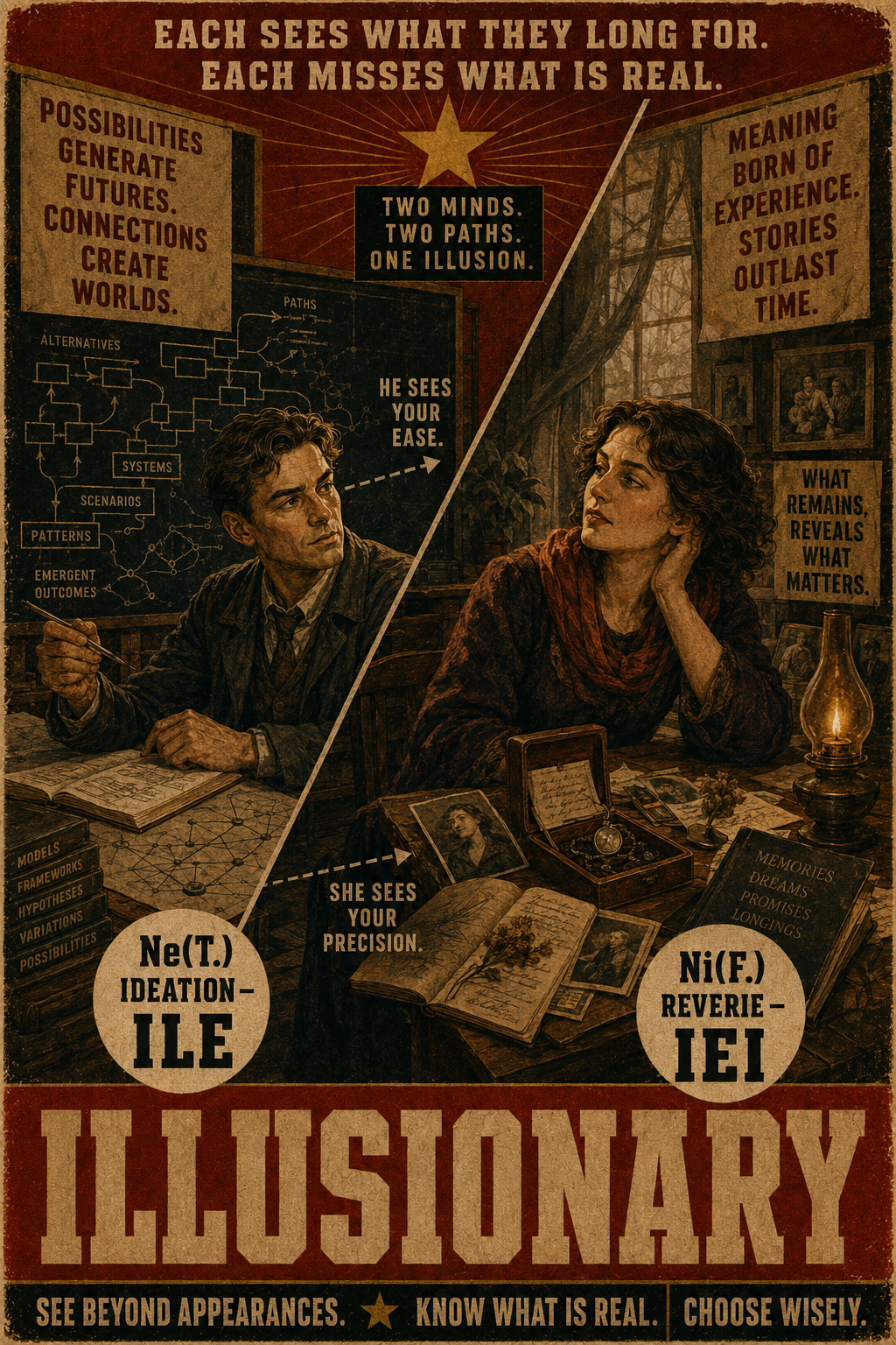Illusionary relation illustration for IEI and ILE