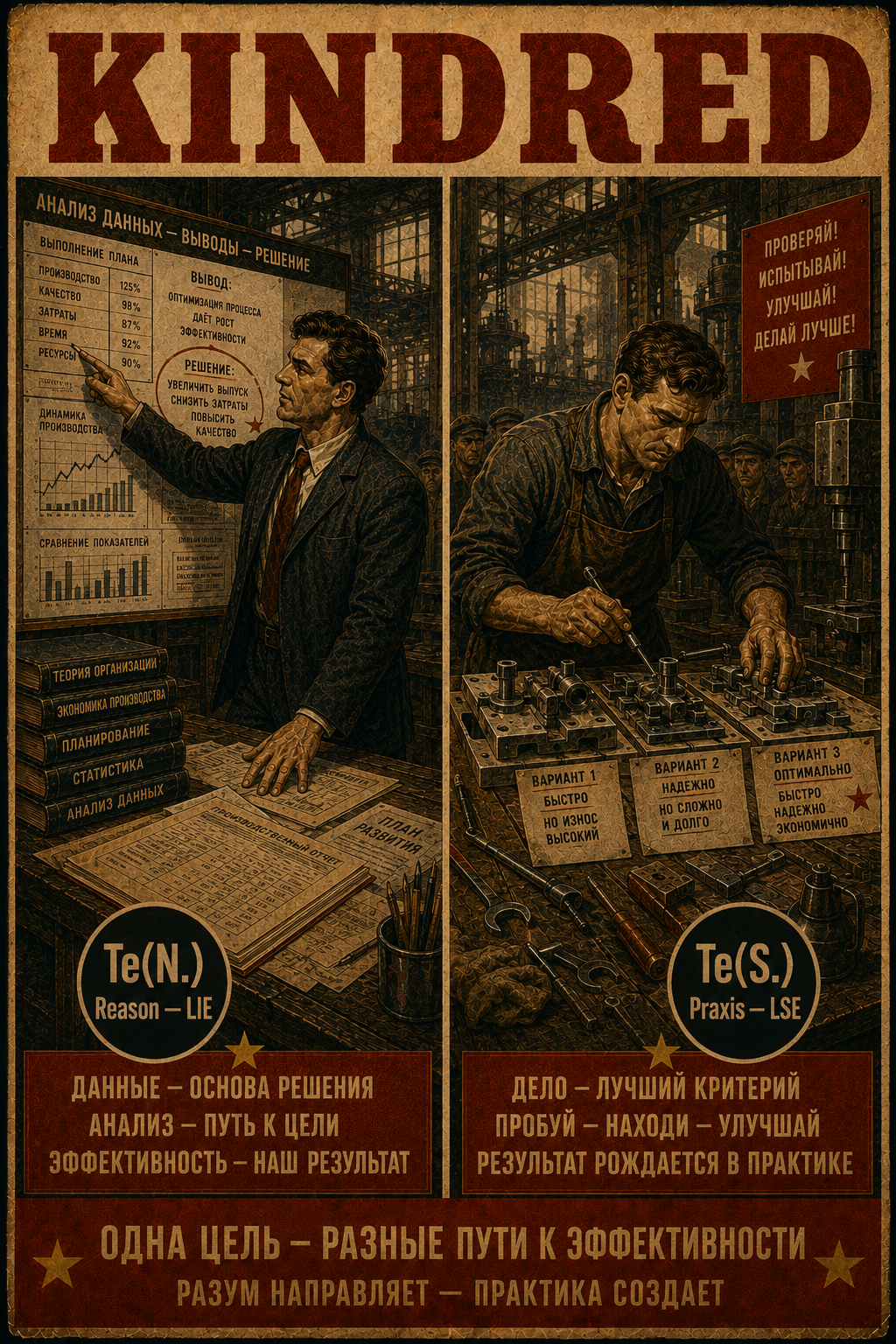 Kindred Te illustration comparing LIE Reason and LSE Praxis