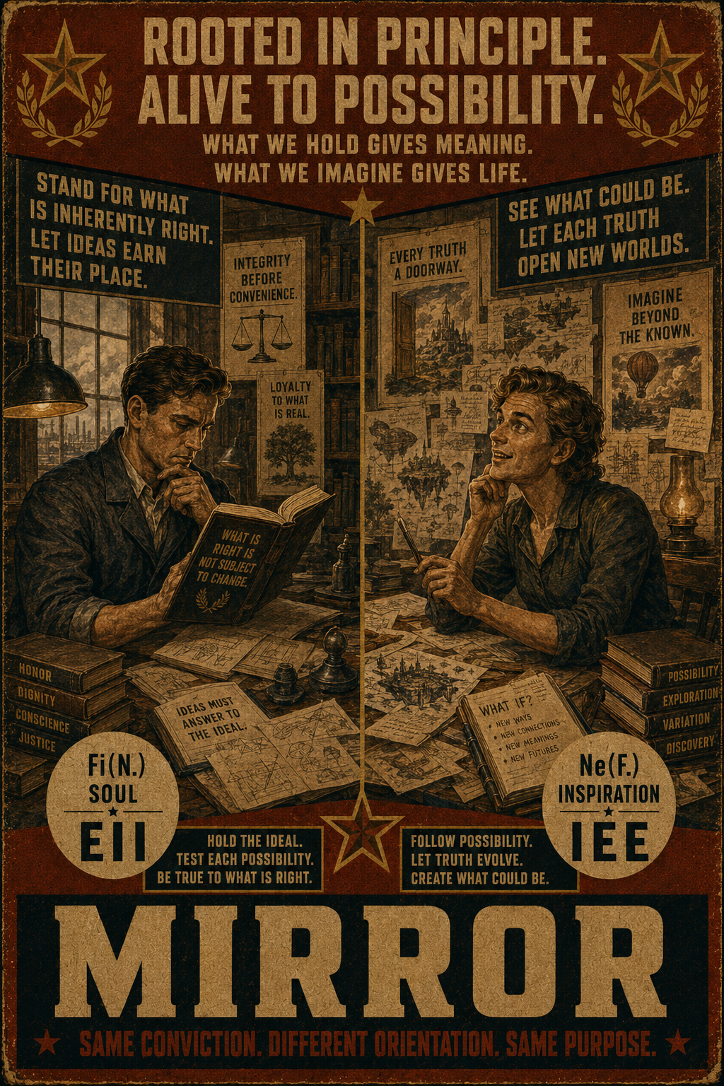 Mirror relation illustration comparing EII × IEE