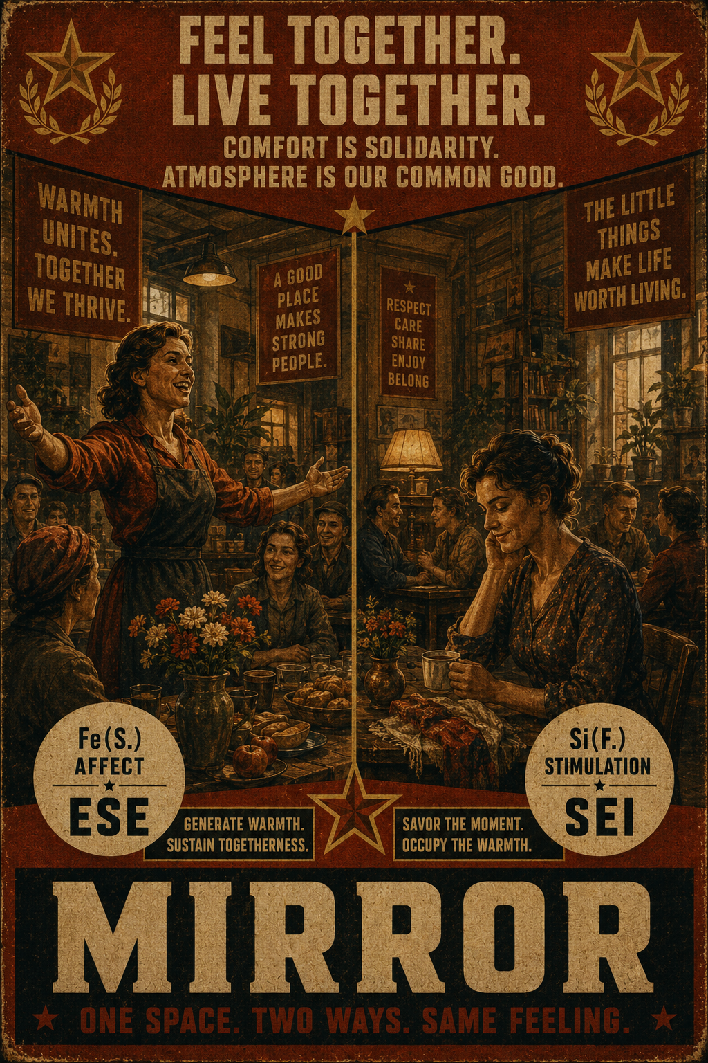 Mirror relation illustration comparing ESE × SEI
