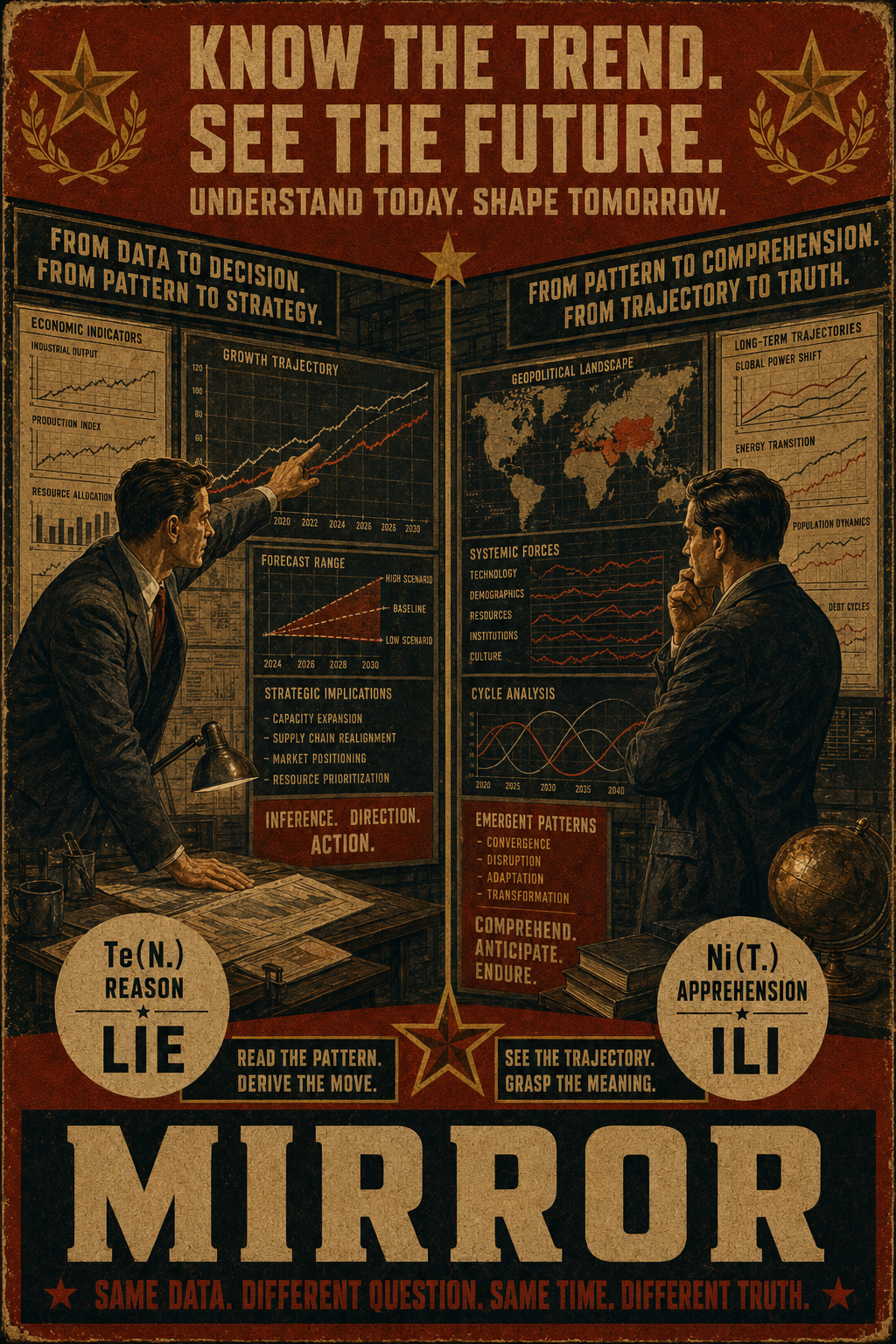 Mirror relation illustration comparing LIE × ILI