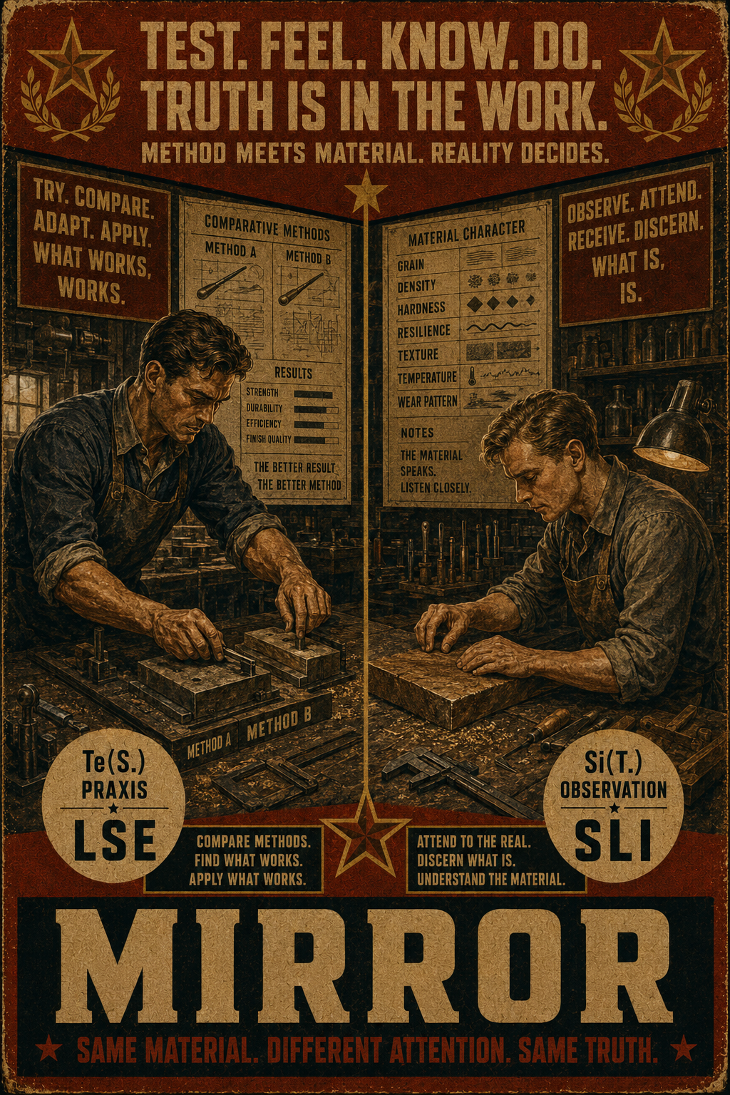 Mirror relation illustration comparing LSE × SLI