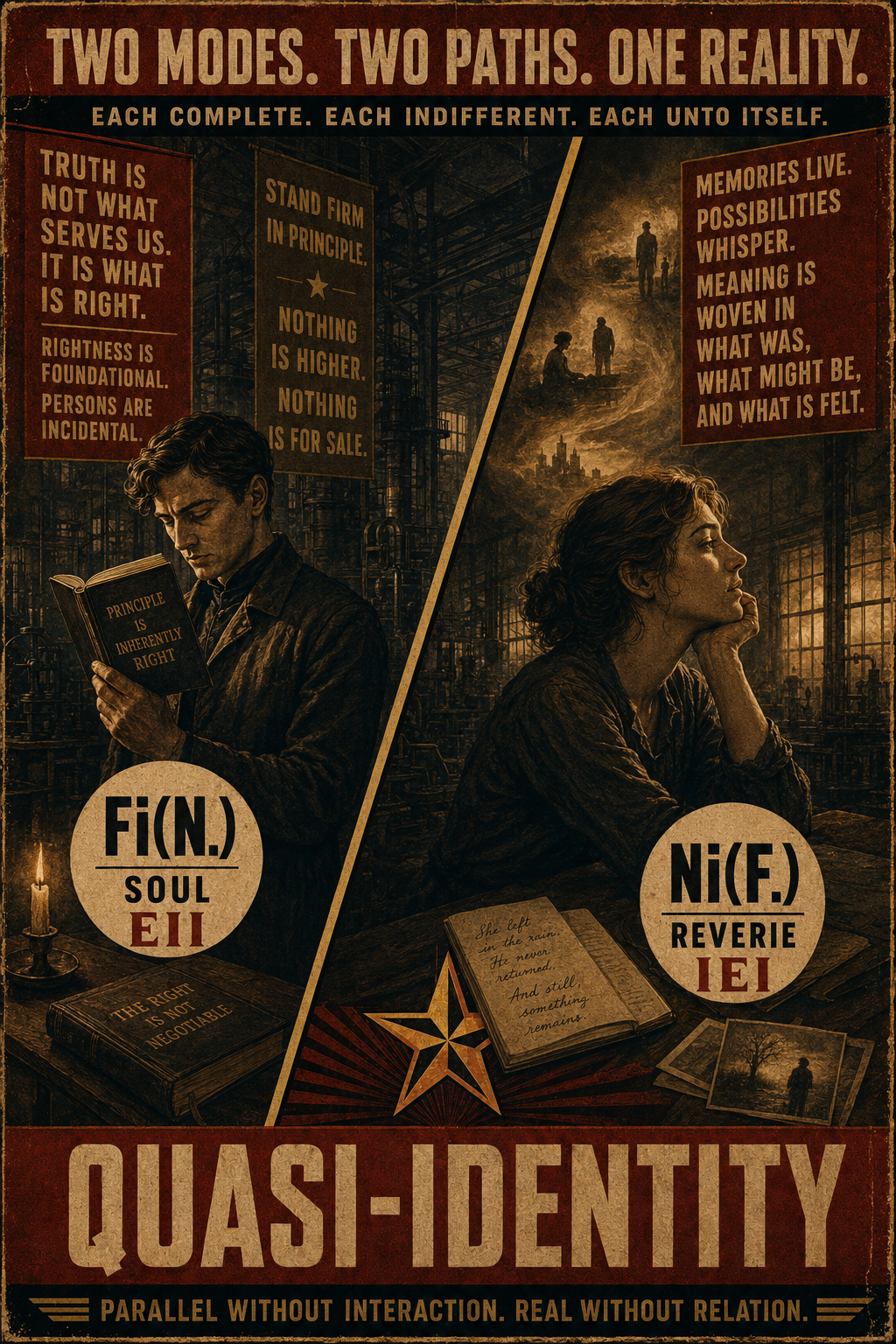 Quasi-Identity relation illustration comparing EII Fi(N.) and IEI Ni(F.)