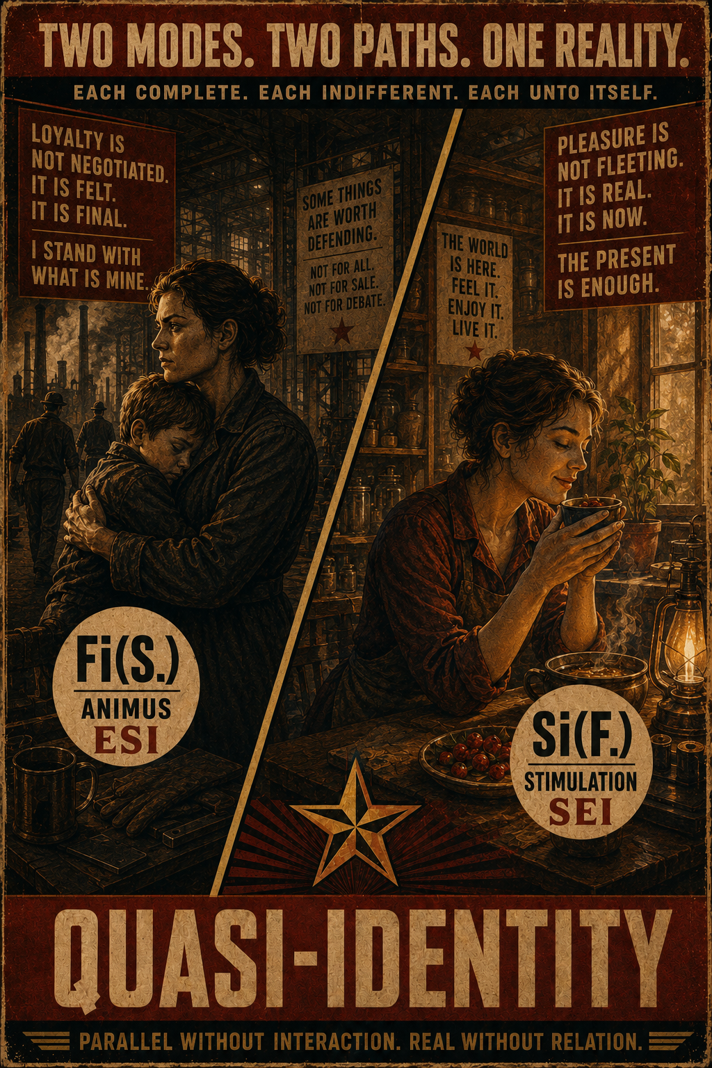 Quasi-Identity relation illustration comparing ESI Fi(S.) and SEI Si(F.)