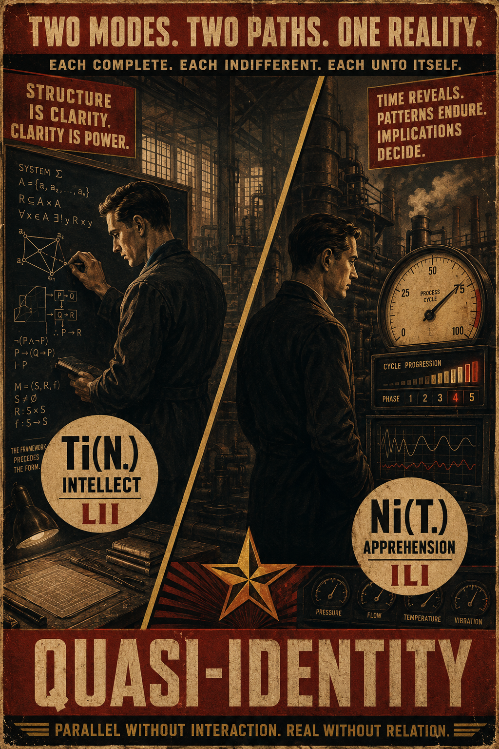 Quasi-Identity relation illustration comparing LII Ti(N.) and ILI Ni(T.)