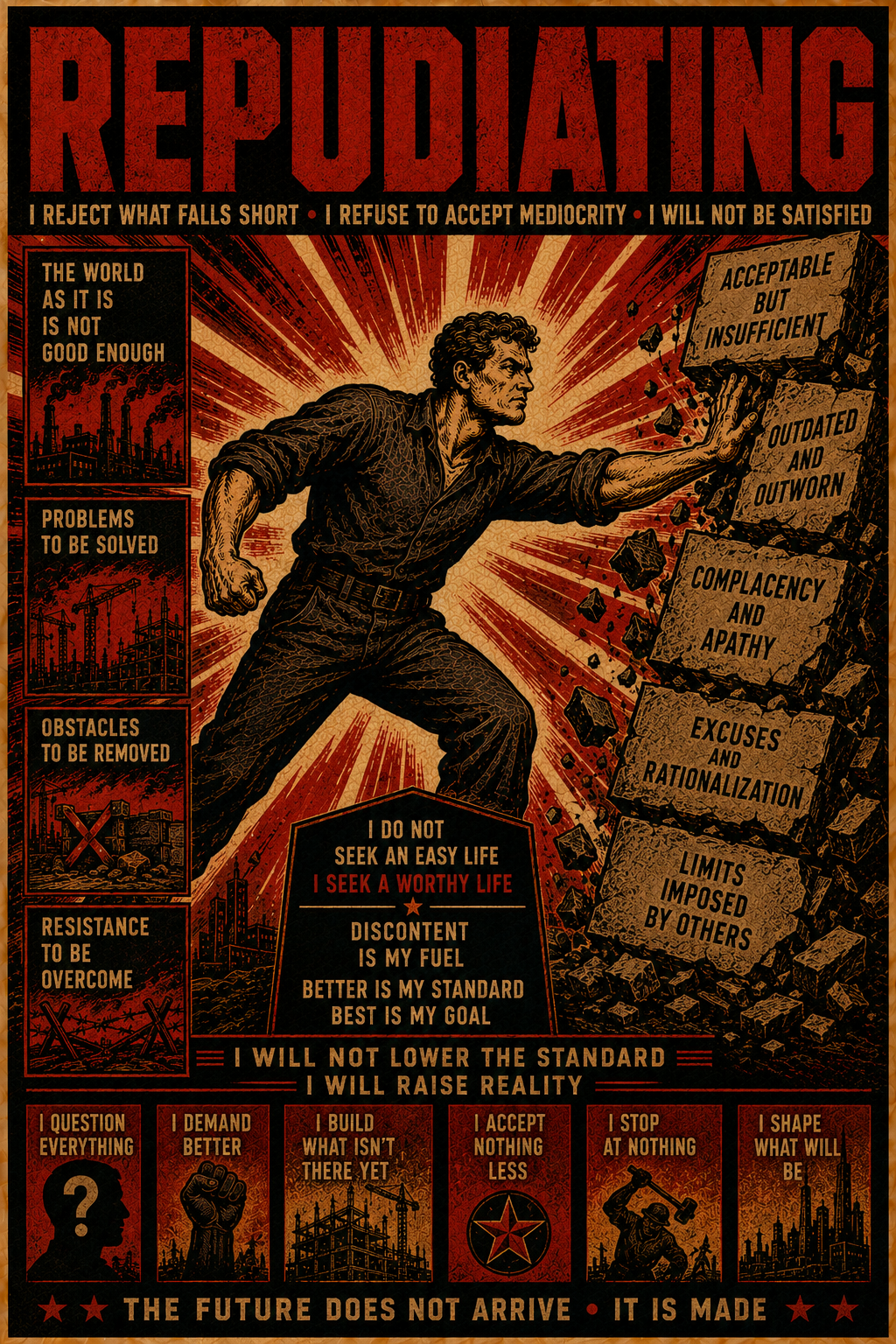 Repudiating information attitude illustration