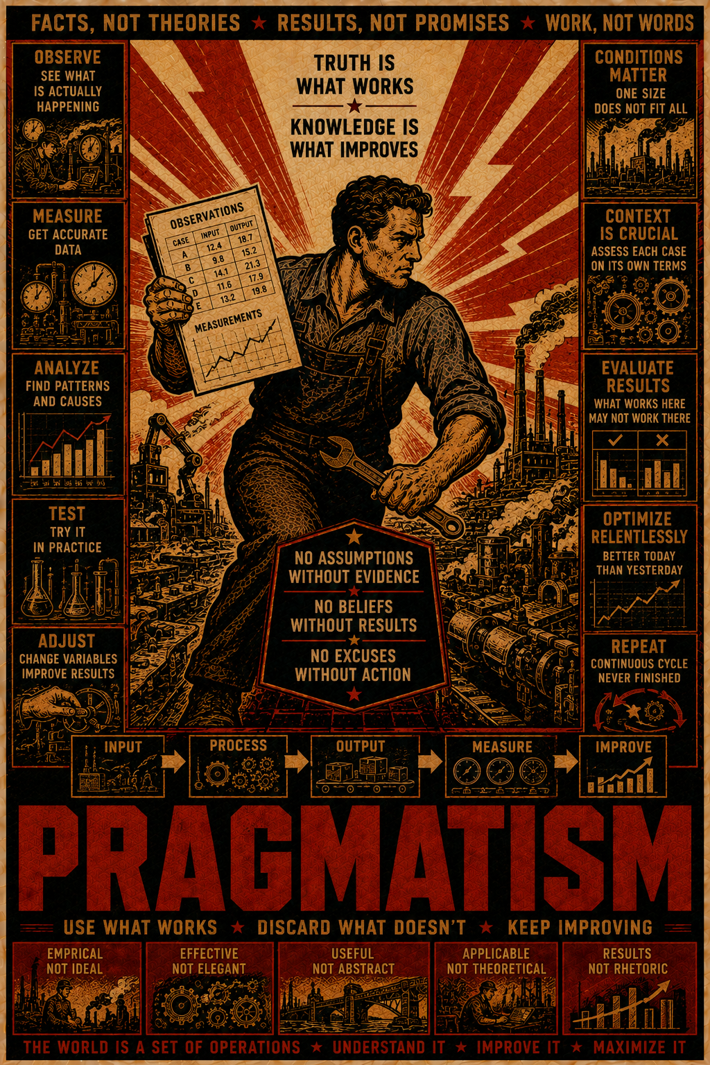 Pragmatism information metabolism element illustration