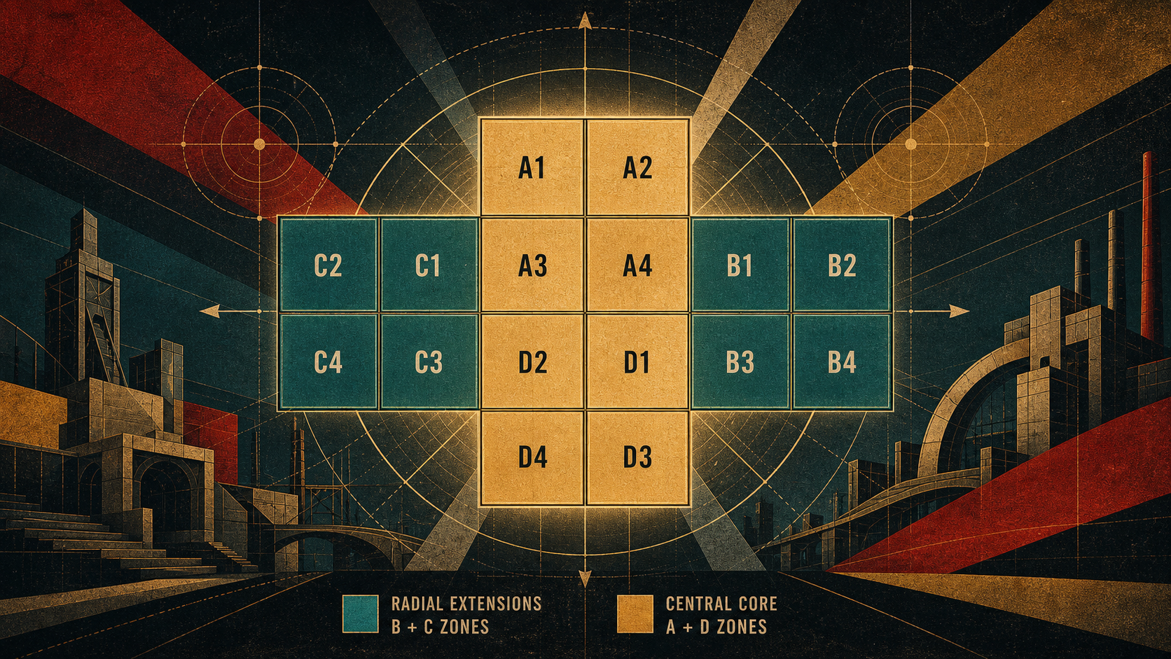 Model L central and radial structure as a generated coordinate field