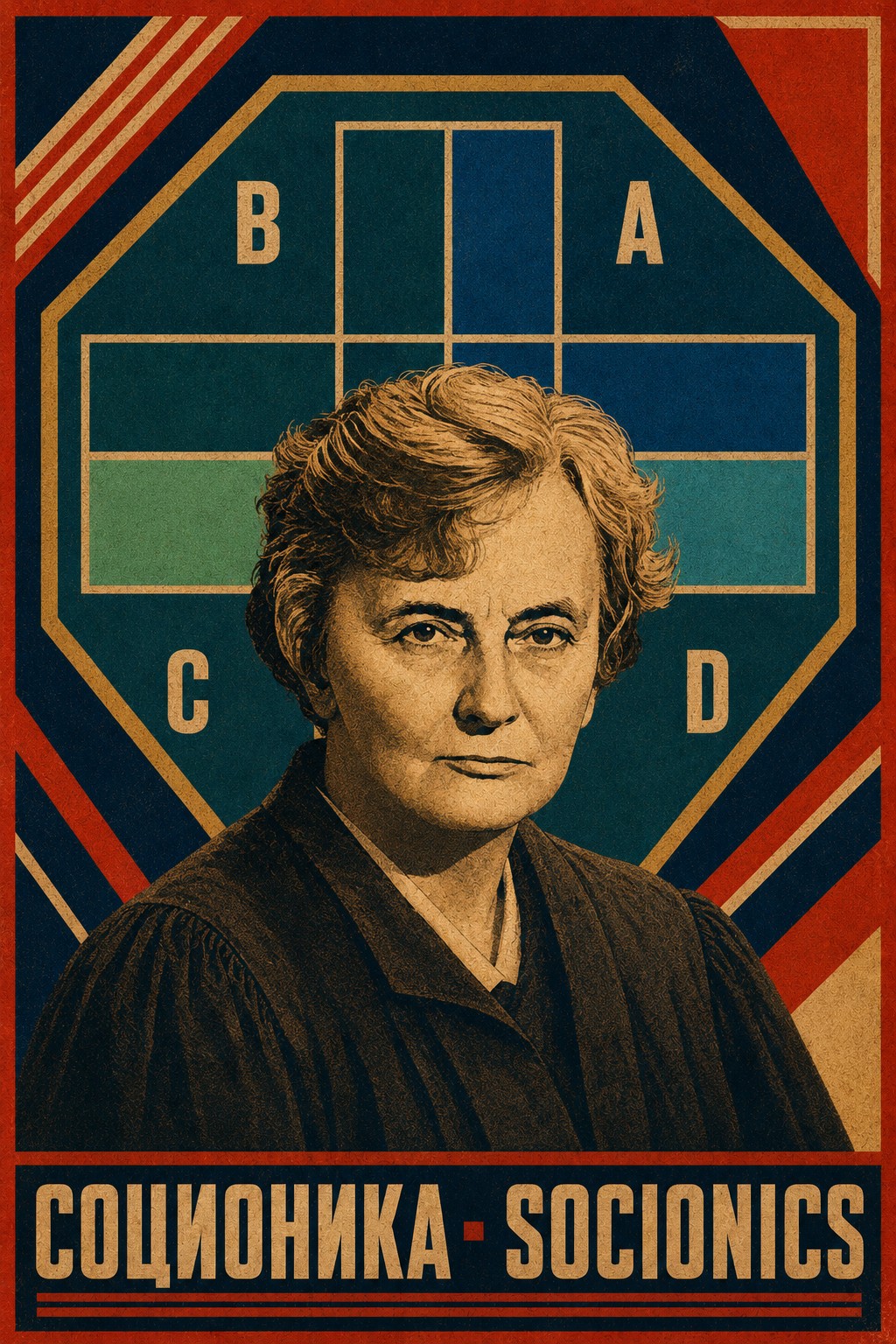 Aushra Augusta constructivist portrait poster