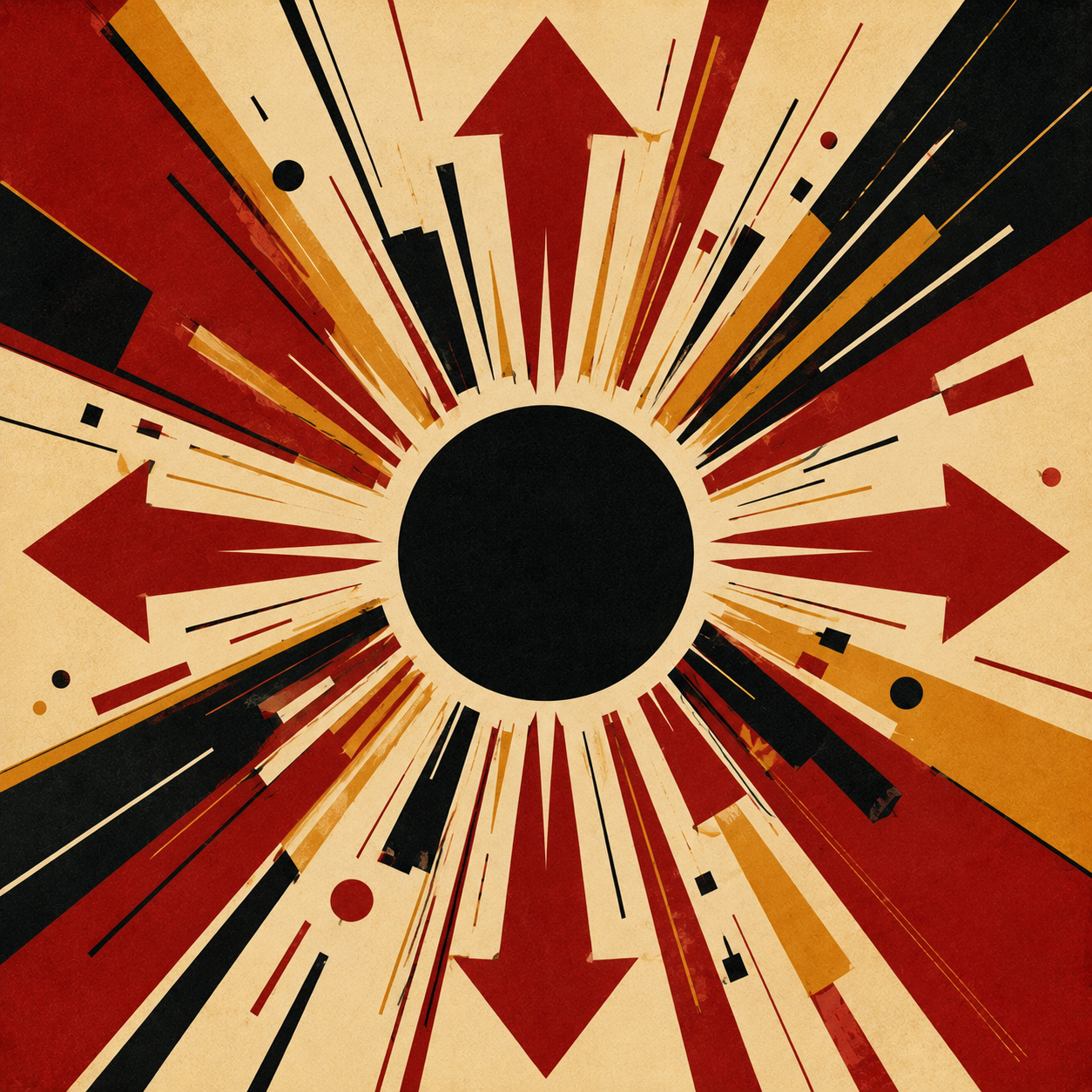 Se(F.) Impetus — filled circle with explosive outward burst arrows and vital force