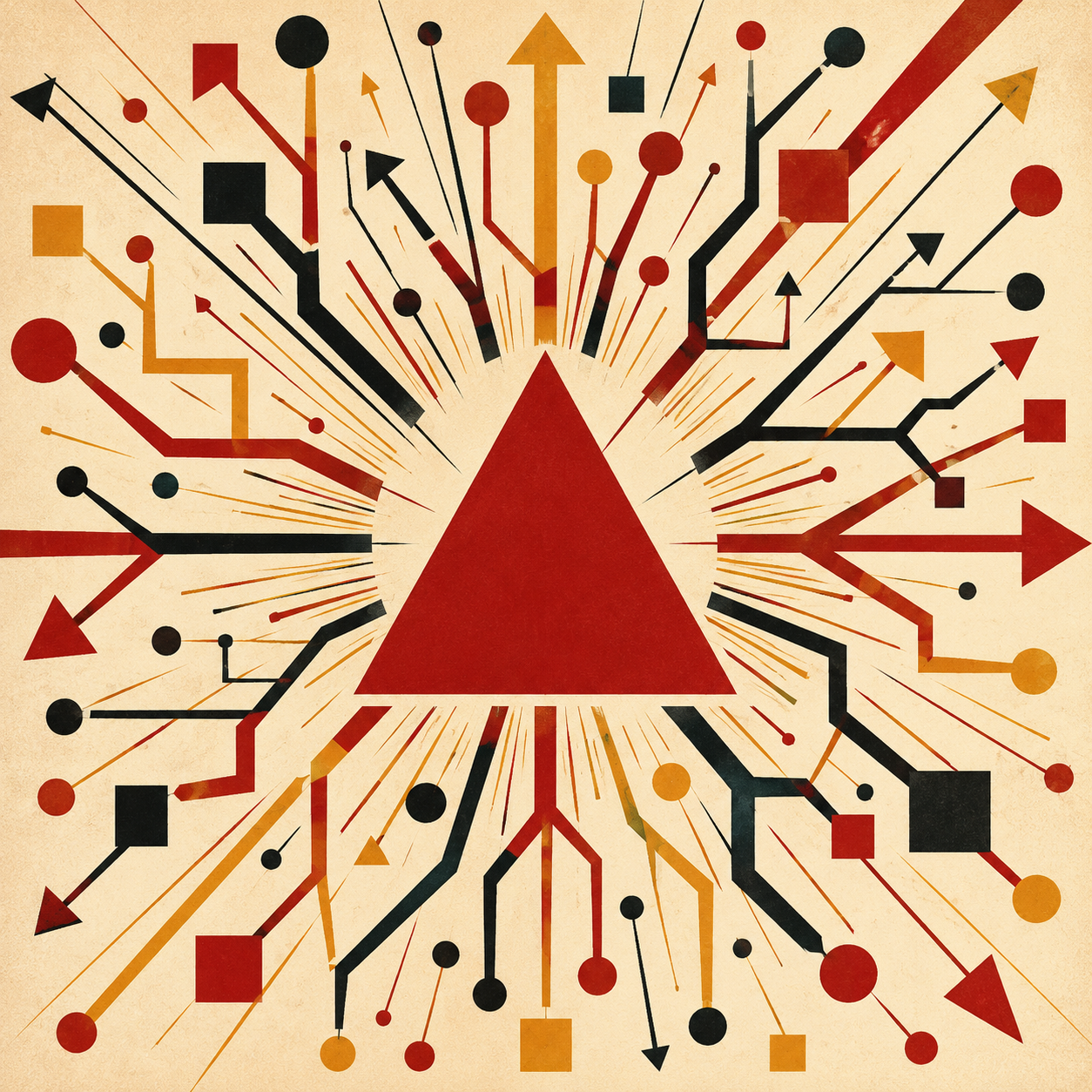 Ne symbol — filled triangle with branching network