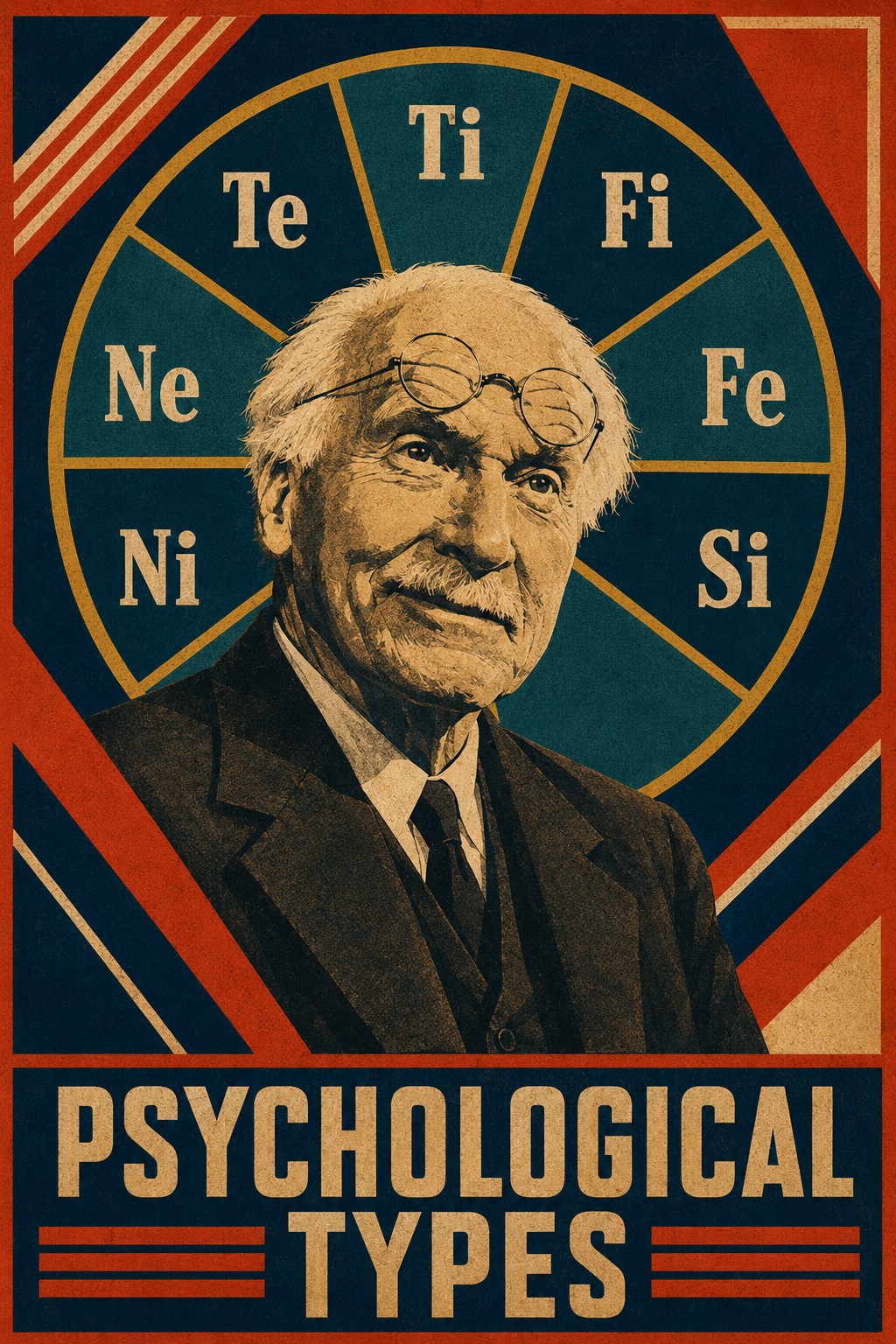 Carl Gustav Jung constructivist portrait poster