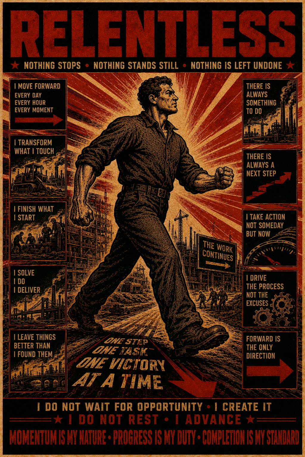 Relentless information style illustration