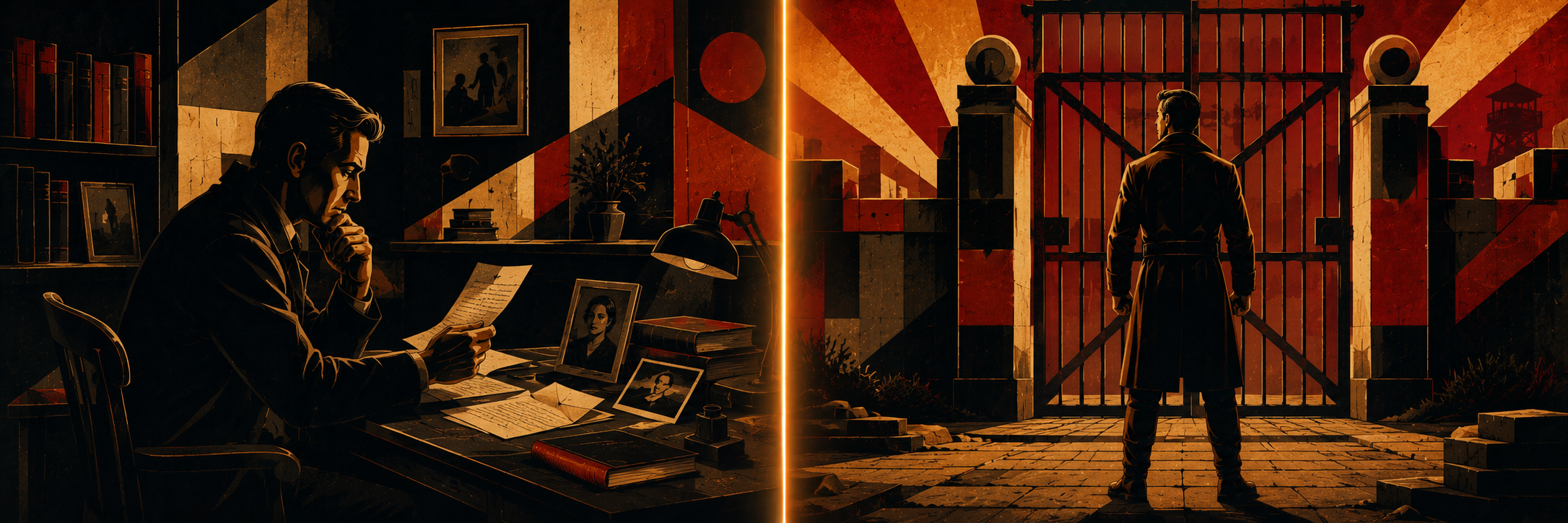 EII vs ESI — split composition showing contemplative values on the left and protective loyalty on the right, amber dividing line
